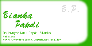 bianka papdi business card